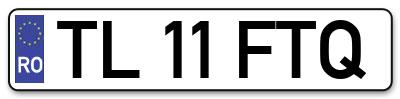 Placuta inmatriculare numar auto  TL-11-FTQ, TL 11 FTQ, TL11FTQ