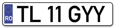 Placuta inmatriculare numar auto  TL-11-GYY, TL 11 GYY, TL11GYY