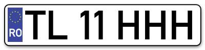 Placuta inmatriculare numar auto  TL-11-HHH, TL 11 HHH, TL11HHH
