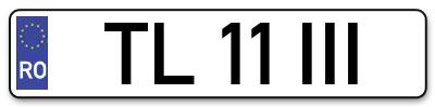 Placuta inmatriculare numar auto  TL-11-III, TL 11 III, TL11III