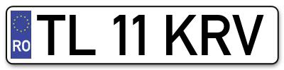 Placuta inmatriculare numar auto  TL-11-KRV, TL 11 KRV, TL11KRV