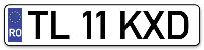 Placuta inmatriculare numar auto  TL-11-KXD, TL 11 KXD, TL11KXD