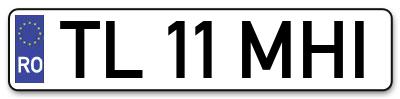 Placuta inmatriculare numar auto  TL-11-MHI, TL 11 MHI, TL11MHI
