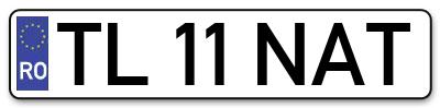 Placuta inmatriculare numar auto  TL-11-NAT, TL 11 NAT, TL11NAT
