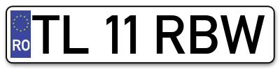 Placuta inmatriculare numar auto  TL-11-RBW, TL 11 RBW, TL11RBW