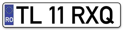 Placuta inmatriculare numar auto  TL-11-RXQ, TL 11 RXQ, TL11RXQ