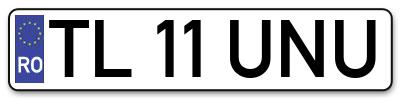Placuta inmatriculare numar auto  TL-11-UNU, TL 11 UNU, TL11UNU