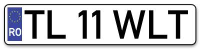 Placuta inmatriculare numar auto  TL-11-WLT, TL 11 WLT, TL11WLT