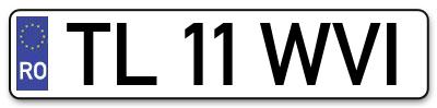 Placuta inmatriculare numar auto  TL-11-WVI, TL 11 WVI, TL11WVI