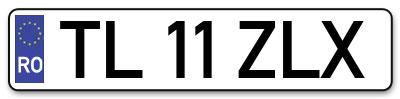 Placuta inmatriculare numar auto  TL-11-ZLX, TL 11 ZLX, TL11ZLX