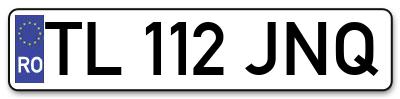 Placuta inmatriculare numar auto  TL-112-JNQ, TL 112 JNQ, TL112JNQ