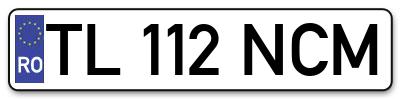 Placuta inmatriculare numar auto  TL-112-NCM, TL 112 NCM, TL112NCM