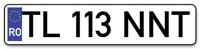 Placuta inmatriculare numar auto  TL-113-NNT, TL 113 NNT, TL113NNT