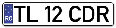 Placuta inmatriculare numar auto  TL-12-CDR, TL 12 CDR, TL12CDR