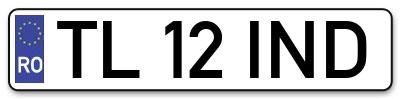 Placuta inmatriculare numar auto  TL-12-IND, TL 12 IND, TL12IND
