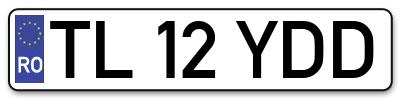 Placuta inmatriculare numar auto  TL-12-YDD, TL 12 YDD, TL12YDD