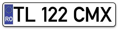 Placuta inmatriculare numar auto  TL-122-CMX, TL 122 CMX, TL122CMX