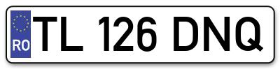 Placuta inmatriculare numar auto  TL-126-DNQ, TL 126 DNQ, TL126DNQ