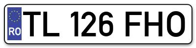 Placuta inmatriculare numar auto  TL-126-FHO, TL 126 FHO, TL126FHO