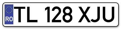 Placuta inmatriculare numar auto  TL-128-XJU, TL 128 XJU, TL128XJU