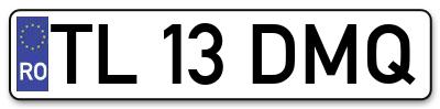 Placuta inmatriculare numar auto  TL-13-DMQ, TL 13 DMQ, TL13DMQ