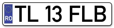 Placuta inmatriculare numar auto  TL-13-FLB, TL 13 FLB, TL13FLB