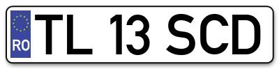 Placuta inmatriculare numar auto  TL-13-SCD, TL 13 SCD, TL13SCD