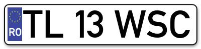 Placuta inmatriculare numar auto  TL-13-WSC, TL 13 WSC, TL13WSC