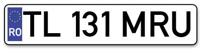 Placuta inmatriculare numar auto  TL-131-MRU, TL 131 MRU, TL131MRU