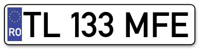 Placuta inmatriculare numar auto  TL-133-MFE, TL 133 MFE, TL133MFE