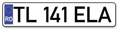 Placuta inmatriculare numar auto  TL-141-ELA, TL 141 ELA, TL141ELA