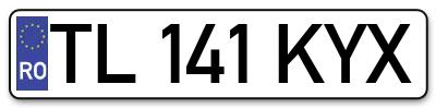 Placuta inmatriculare numar auto  TL-141-KYX, TL 141 KYX, TL141KYX