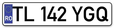 Placuta inmatriculare numar auto  TL-142-YGQ, TL 142 YGQ, TL142YGQ