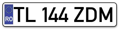 Placuta inmatriculare numar auto  TL-144-ZDM, TL 144 ZDM, TL144ZDM