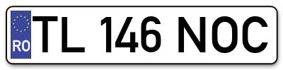 Placuta inmatriculare numar auto  TL-146-NOC, TL 146 NOC, TL146NOC