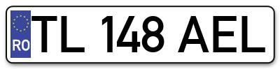 Placuta inmatriculare numar auto  TL-148-AEL, TL 148 AEL, TL148AEL