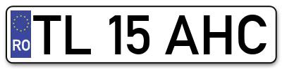 Placuta inmatriculare numar auto  TL-15-AHC, TL 15 AHC, TL15AHC