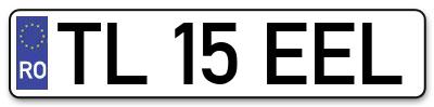 Placuta inmatriculare numar auto  TL-15-EEL, TL 15 EEL, TL15EEL