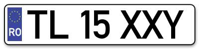 Placuta inmatriculare numar auto  TL-15-XXY, TL 15 XXY, TL15XXY