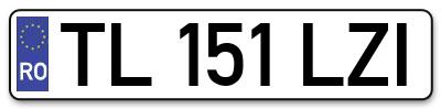 Placuta inmatriculare numar auto  TL-151-LZI, TL 151 LZI, TL151LZI