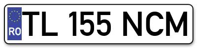 Placuta inmatriculare numar auto  TL-155-NCM, TL 155 NCM, TL155NCM