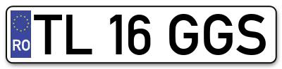 Placuta inmatriculare numar auto  TL-16-GGS, TL 16 GGS, TL16GGS