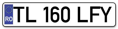 Placuta inmatriculare numar auto  TL-160-LFY, TL 160 LFY, TL160LFY