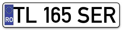 Placuta inmatriculare numar auto  TL-165-SER, TL 165 SER, TL165SER