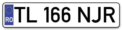 Placuta inmatriculare numar auto  TL-166-NJR, TL 166 NJR, TL166NJR