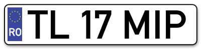 Placuta inmatriculare numar auto  TL-17-MIP, TL 17 MIP, TL17MIP