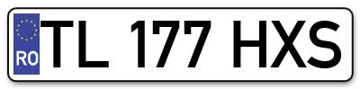 Placuta inmatriculare numar auto  TL-177-HXS, TL 177 HXS, TL177HXS