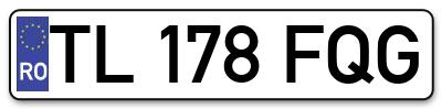 Placuta inmatriculare numar auto  TL-178-FQG, TL 178 FQG, TL178FQG
