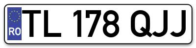 Placuta inmatriculare numar auto  TL-178-QJJ, TL 178 QJJ, TL178QJJ