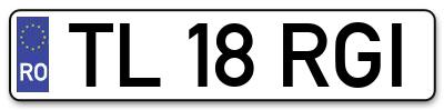 Placuta inmatriculare numar auto  TL-18-RGI, TL 18 RGI, TL18RGI